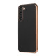 For Samsung Galaxy S23+ 5G Waves Series Nano Electroplating Genuine Leather Phone Case(Black)