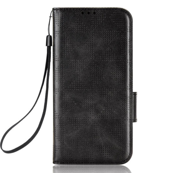 For Samsung Galaxy S23+ 5G Symmetrical Triangle Leather Phone Case(Black)