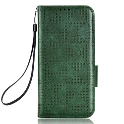 For Samsung Galaxy S23+ 5G Symmetrical Triangle Leather Phone Case(Green)