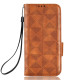 For Samsung Galaxy S23+ 5G Symmetrical Triangle Leather Phone Case(Brown)