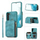 For Samsung Galaxy S23+ 5G Zipper Card Bag Back Cover Phone Case(Turquoise)