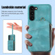 For Samsung Galaxy S23+ 5G Zipper Card Bag Back Cover Phone Case(Turquoise)