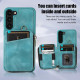 For Samsung Galaxy S23+ 5G Zipper Card Bag Back Cover Phone Case(Turquoise)