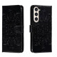 For Samsung Galaxy S23+ 5G Sun Mandala Embossing Pattern Phone Leather Case(Black)