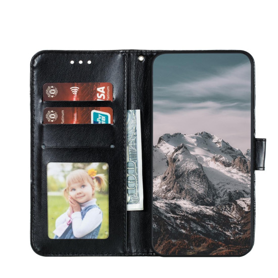 For Samsung Galaxy S23+ 5G Sun Mandala Embossing Pattern Phone Leather Case(Black)