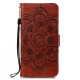 For Samsung Galaxy S23+ 5G Sun Mandala Embossing Pattern Phone Leather Case(Brown)