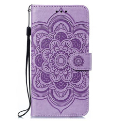 For Samsung Galaxy S23+ 5G Sun Mandala Embossing Pattern Phone Leather Case(Purple)