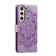 For Samsung Galaxy S23+ 5G Sun Mandala Embossing Pattern Phone Leather Case(Purple)