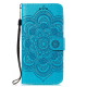 For Samsung Galaxy S23+ 5G Sun Mandala Embossing Pattern Phone Leather Case(Blue)