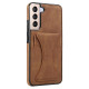 For Samsung Galaxy S23+ 5G Ultra-thin Shockproof Phone Protective Case with Holder(Brown)