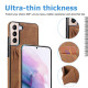 For Samsung Galaxy S23+ 5G Ultra-thin Shockproof Phone Protective Case with Holder(Brown)