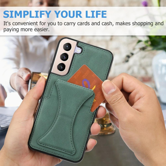 For Samsung Galaxy S23+ 5G Ultra-thin Shockproof Phone Protective Case with Holder(Green)