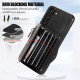 For Samsung Galaxy S23+ 5G Zipper RFID Card Slots Phone Case with Short Lanyard(Black)