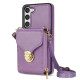 For Samsung Galaxy S23+ 5G Zipper Hardware Card Wallet Phone Case(Purple)