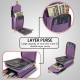 For Samsung Galaxy S23+ 5G Zipper Hardware Card Wallet Phone Case(Purple)