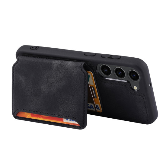 For Samsung Galaxy S24+ 5G Skin Feel Dream RFID Anti-theft PU Card Bag Phone Case(Black)