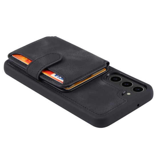 For Samsung Galaxy S24+ 5G Skin Feel Dream RFID Anti-theft PU Card Bag Phone Case(Black)