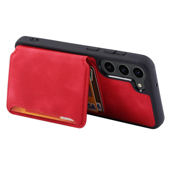 For Samsung Galaxy S24+ 5G Skin Feel Dream RFID Anti-theft PU Card Bag Phone Case(Red)