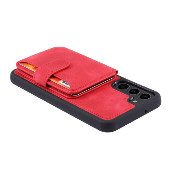 For Samsung Galaxy S24+ 5G Skin Feel Dream RFID Anti-theft PU Card Bag Phone Case(Red)