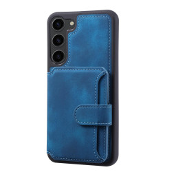 For Samsung Galaxy S24+ 5G Skin Feel Dream RFID Anti-theft PU Card Bag Phone Case(Peacock Blue)