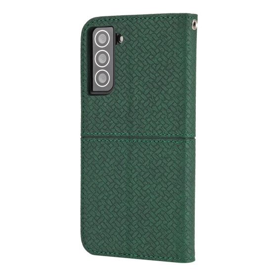 For Samsung Galaxy S23+ 5G Woven Texture Stitching Magnetic Leather Phone Case(Green)