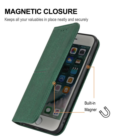 For Samsung Galaxy S23+ 5G Woven Texture Stitching Magnetic Leather Phone Case(Green)