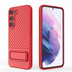 For Samsung Galaxy S23+ 5G Wavy Texture TPU Phone Case with Lens Film(Red)