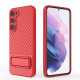 For Samsung Galaxy S23+ 5G Wavy Texture TPU Phone Case with Lens Film(Red)