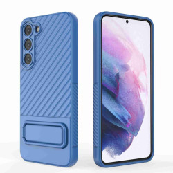 For Samsung Galaxy S23+ 5G Wavy Texture TPU Phone Case with Lens Film(Blue)
