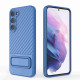For Samsung Galaxy S23+ 5G Wavy Texture TPU Phone Case with Lens Film(Blue)