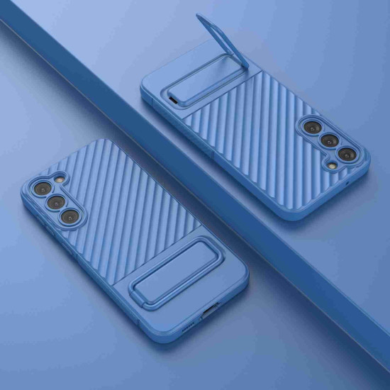 For Samsung Galaxy S23+ 5G Wavy Texture TPU Phone Case with Lens Film(Blue)