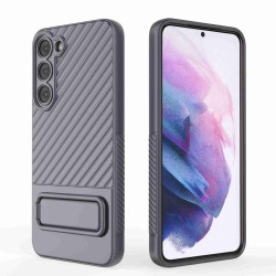 For Samsung Galaxy S23+ 5G Wavy Texture TPU Phone Case with Lens Film(Grey)