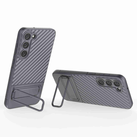 For Samsung Galaxy S23+ 5G Wavy Texture TPU Phone Case with Lens Film(Grey)