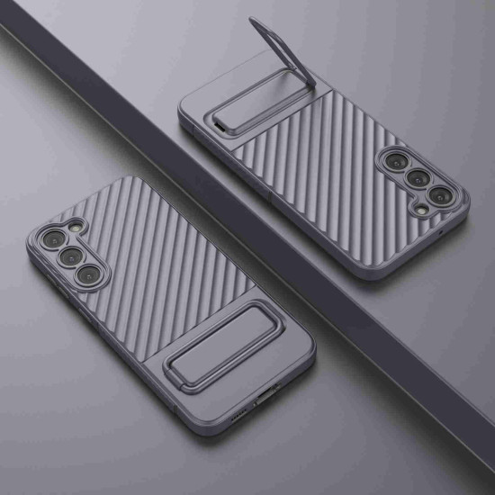 For Samsung Galaxy S23+ 5G Wavy Texture TPU Phone Case with Lens Film(Grey)