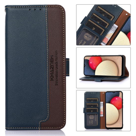 For Samsung Galaxy S24+ 5G KHAZNEH Litchi Texture Leather RFID Phone Case(Blue)