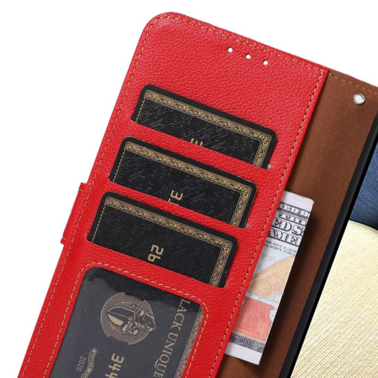 For Samsung Galaxy S24+ 5G KHAZNEH Litchi Texture Leather RFID Phone Case(Red)