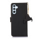 For Samsung Galaxy S24+ 5G Genuine Leather Magnetic RFID Leather Phone Case(Black)