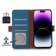For Samsung Galaxy S24+ 5G Genuine Leather Magnetic RFID Leather Phone Case(Blue)