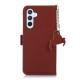 For Samsung Galaxy S24+ 5G Genuine Leather Magnetic RFID Leather Phone Case(Coffee)