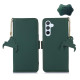 For Samsung Galaxy S24+ 5G Genuine Leather Magnetic RFID Leather Phone Case(Green)