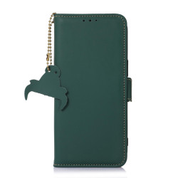 For Samsung Galaxy S24+ 5G Genuine Leather Magnetic RFID Leather Phone Case(Green)