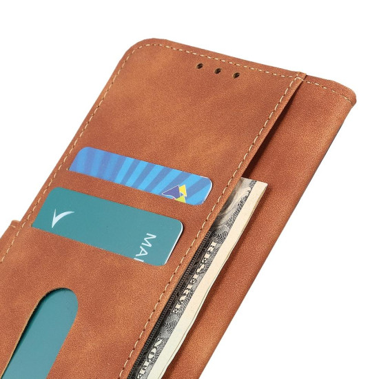 For Samsung Galaxy S24+ KHAZNEH Retro Texture Horizontal Flip Leather Phone Case(Brown)