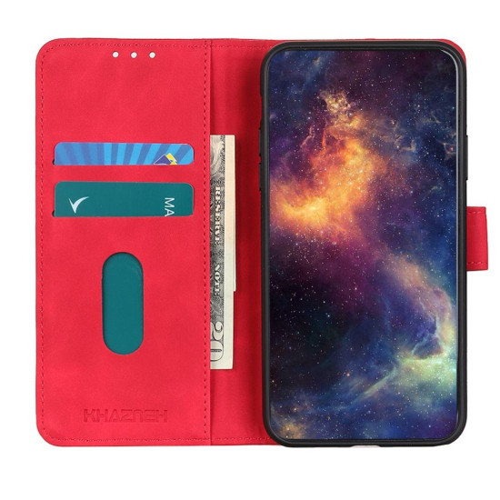 For Samsung Galaxy S24+ KHAZNEH Retro Texture Horizontal Flip Leather Phone Case(Red)