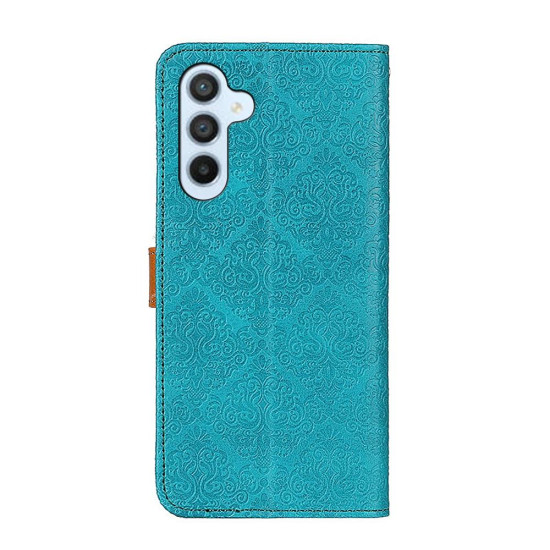 For Samsung Galaxy S24+ European Floral Embossed Leather Phone Case(Blue)