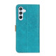 For Samsung Galaxy S24+ European Floral Embossed Leather Phone Case(Blue)