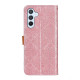 For Samsung Galaxy S24+ European Floral Embossed Leather Phone Case(Pink)