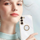 For Samsung Galaxy S24+ 5G XINLI Straight Edge 6D Electroplate TPU Phone Case with Ring Holder(Cherry Purple)
