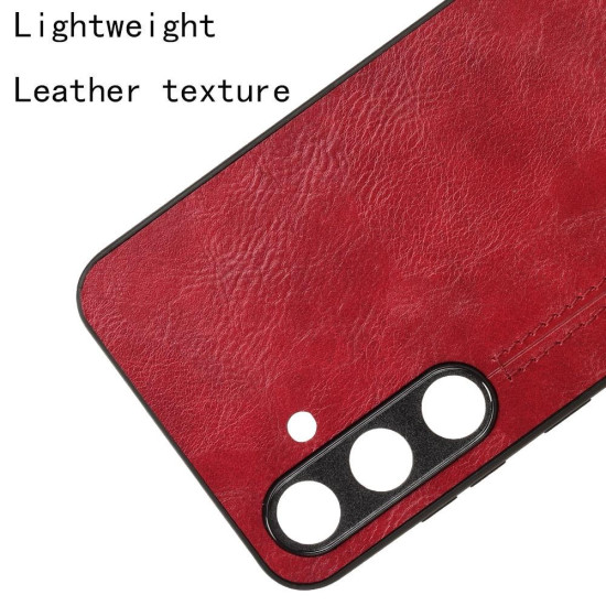 For Samsung Galaxy S24+ 5G Cow Pattern Sewing Back Cover Phone Case(Red)