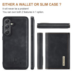 For Samsung Galaxy S24+ 5G DG.MING M1 Series 3-Fold Multi Card Wallet + Magnetic Phone Case(Black)