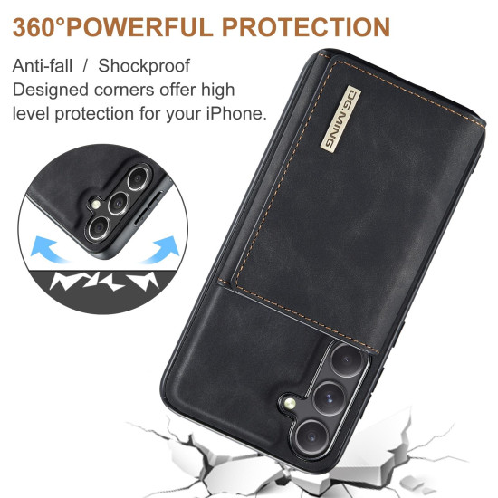 For Samsung Galaxy S24+ 5G DG.MING M1 Series 3-Fold Multi Card Wallet + Magnetic Phone Case(Black)